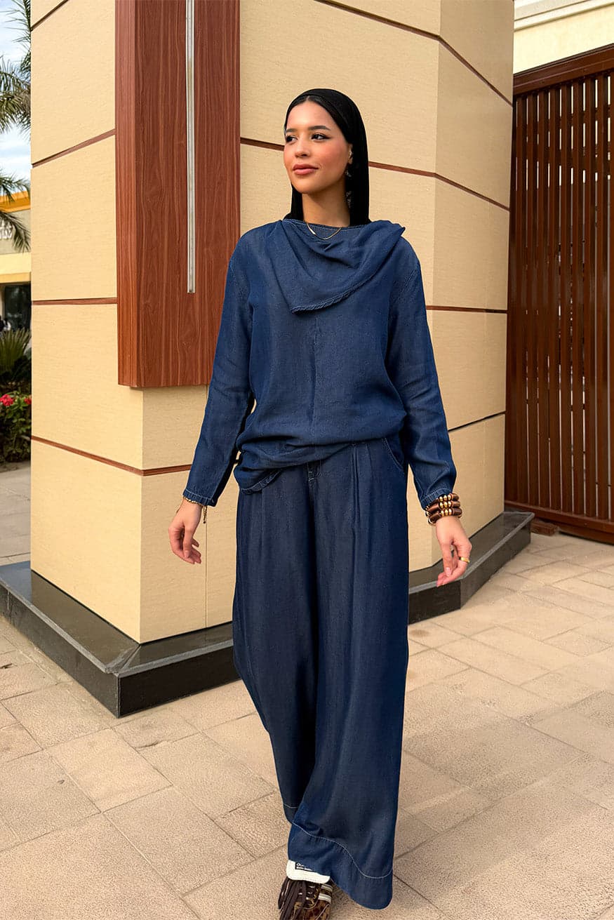 Wide-leg Denim Pants