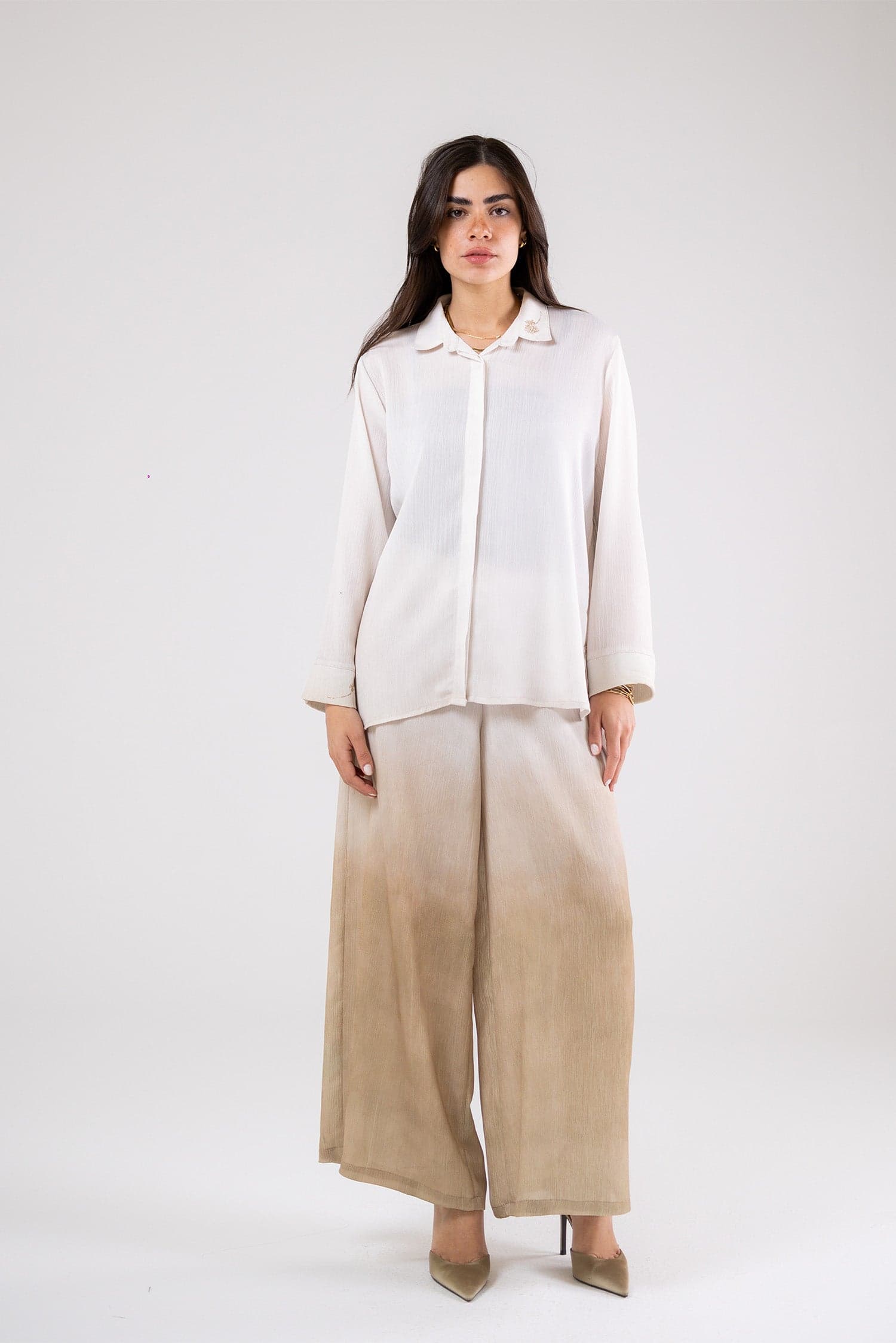 Wide-Leg Satin Pants